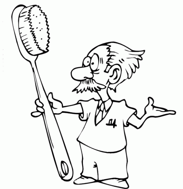 Plansa de colorat cu Dentist 34 28